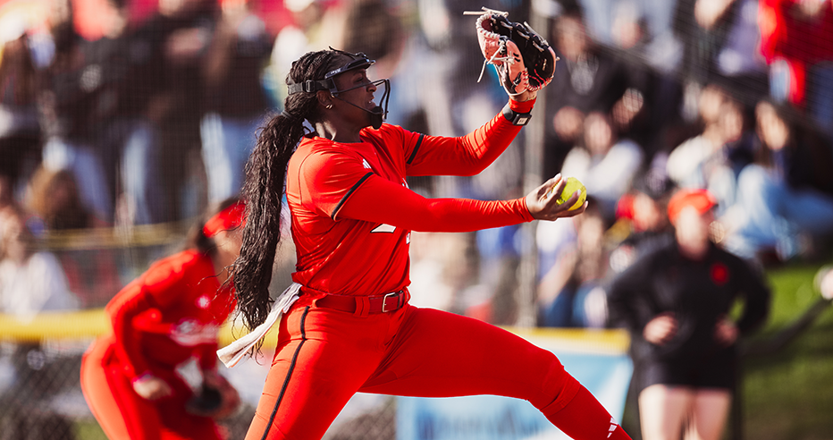 Texas Tech pitcher NiJaree Canady throws a pitch