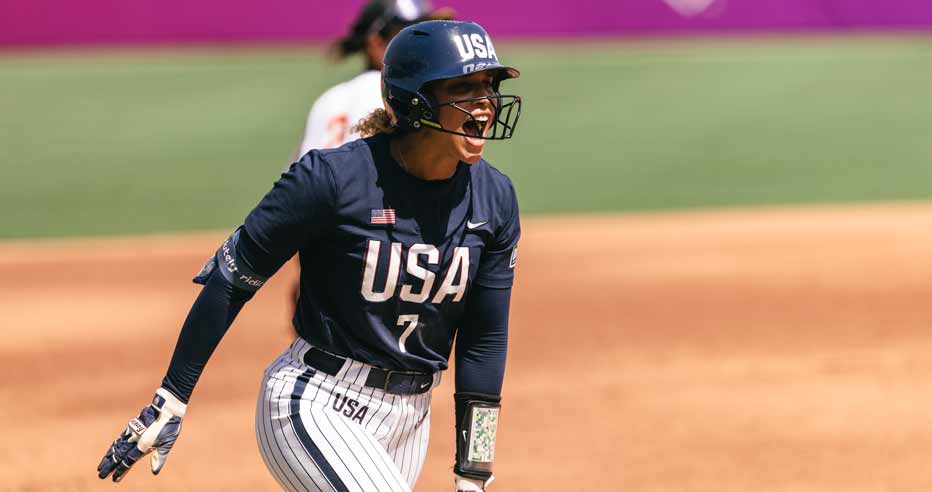 Maya Brady hit three home runs for Team USA in Wednesday's WBSC Women's Softball World Cup World Cup Group Stage Final.