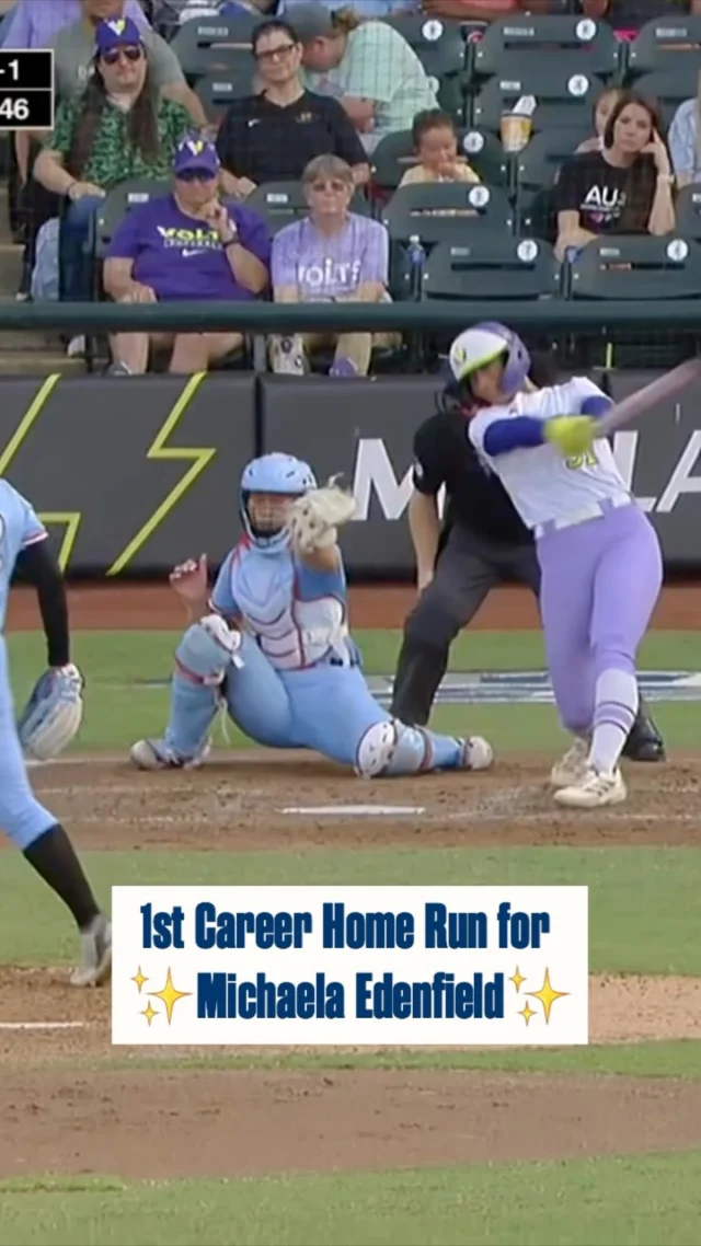 Some â¨razzle dazzle⨠off the bat of @mje51 for her FIRST professional homer