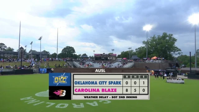 the Spark at Blaze game is in weather delay, and the tarp has been put on. stay tuned for more updates! âï¸