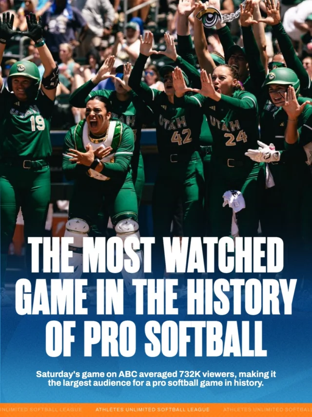 history = made ð¤©

Game 1 of the AUSL Championship was not only the first-ever professional softball game on network television, but now stands as the most-watched professional softball game in history!