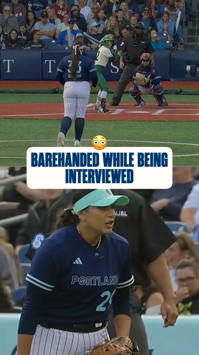 barehanding a spinner while answering an interview question? no problem for Tori Vidales ð¤¯