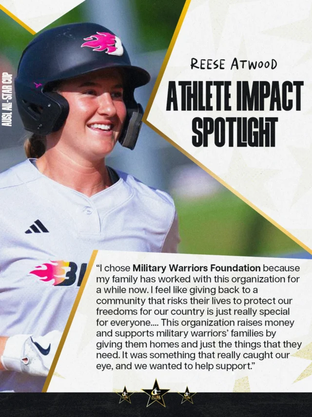 Each week during this All-Star Cup we will feature an athlete and their chosen cause to spotlight. One of this weekâs Athlete Impact Spotlight is Reese Atwood, who gives back through the Military Warriors Support Foundation.

At the conclusion of the All-Star Cup, Athletes Unlimited, powered by Give Lively and the Give Lively Foundation, will make a grant equal to 100% of each competitorâs win bonus to the organization of their choice through our Causes program.