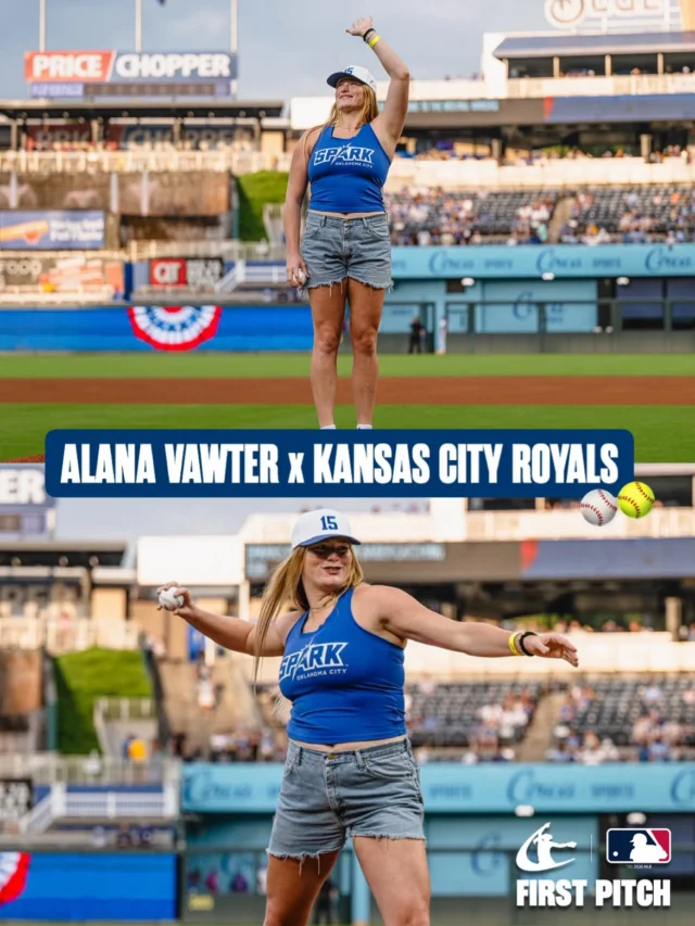 Spark pitcher, Alana Vawter threw out the first pitch at a Kansas City Royals game ð¤©