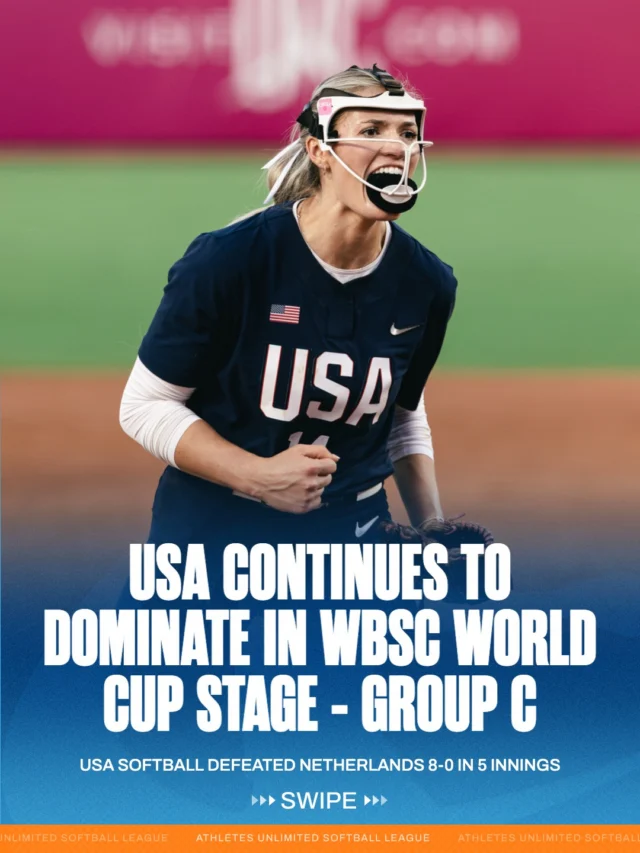 USA Softball took down the Netherlands yesterday to remain undefeated in the WBSC World Cup Stage Event - Group C ð
they are back in action tonight at 8pm ET against New Zealand!