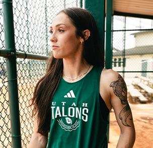 Jadelyn Allchin wearing a Utah Talons tank