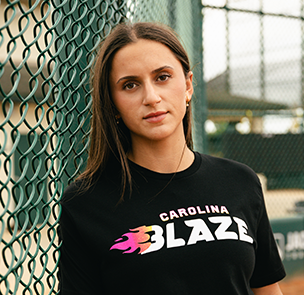 Ana Gold in Carolina Blaze tee