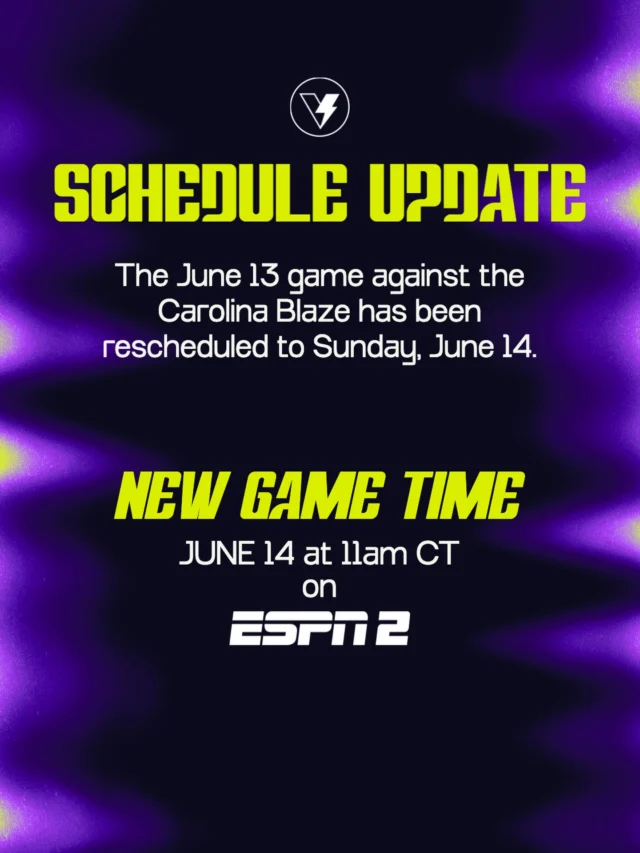 Due to a team travel issue, our June 13th matchup has been rescheduled. If y'all are in Durham to cheer us on, your tickets will be valid for Sunday's new game time.
We appreciate your understanding and GO VOLTS!