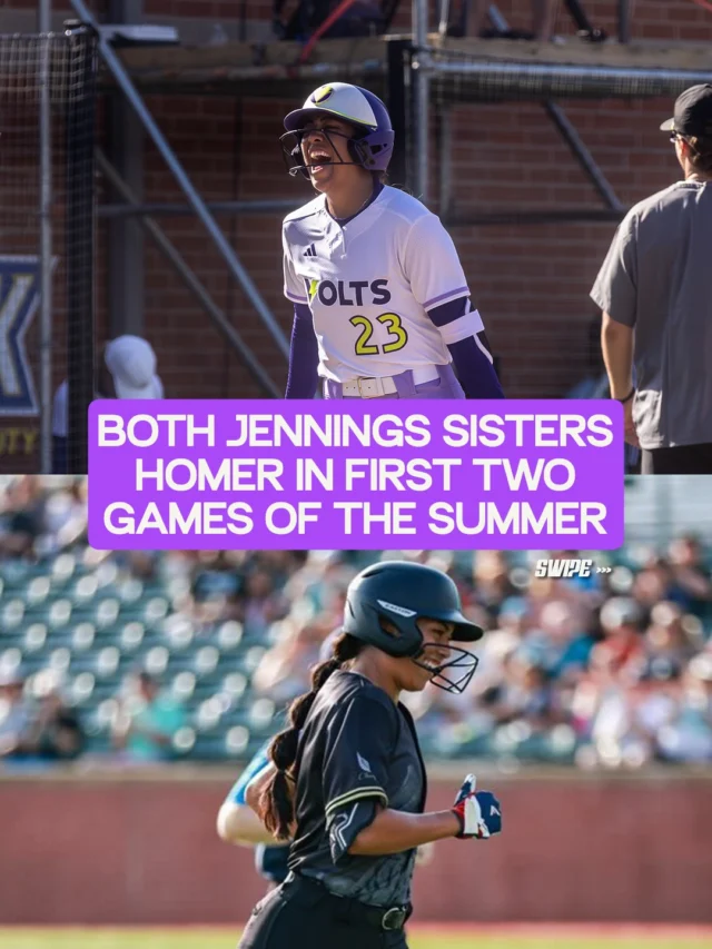 2 sisters, 2 games, 2 home runs each ð¤¯
both @_tiarejennings & @tele.jennings homered to start their seasons this week