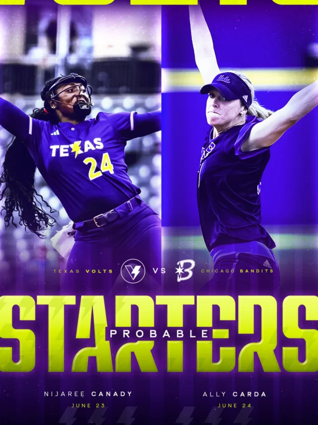 Probable starters ð for this 2-game set against the Bandits 

June 23: NiJaree Canady
June 24: Ally Carda