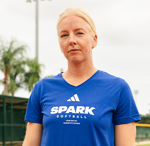 Sydney Sherrill in a blue Spark tee.