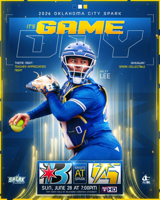 more softball tonight! 

ð Chicago Bandits
ð Oklahoma Christian University
â° 7 p.m. CT
ðº MLB Network
ðï¸ theausl.com/spark
âð¼ Post-Game Autographs with @mayabrady_ @billie.andrews @sydneysherrilll @sydneymck00