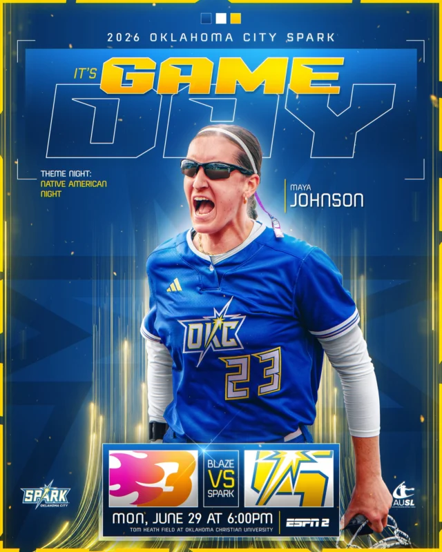 Monday matchup ð

ð Carolina Blaze
ð Oklahoma Christian University
â° 6 p.m. CT
ðº ESPN2
ðï¸ theausl.com/spark
âð¼ Post-Game Autographs with @gracee_jenkins @bubbanickles @jaylander12 @peja.goold