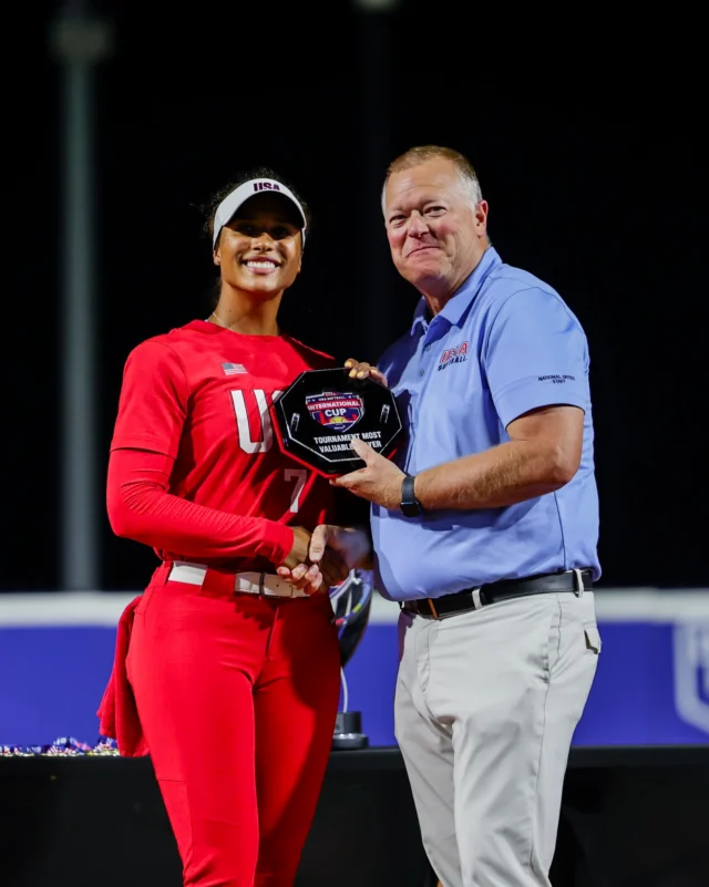 MVP! MVP! ð¥ðºð¸

Congrats to Maya Brady and Team USA for bringing home the gold last night! @mayabrady_ was named Tournament MVP! 

ð¸: USA Softball